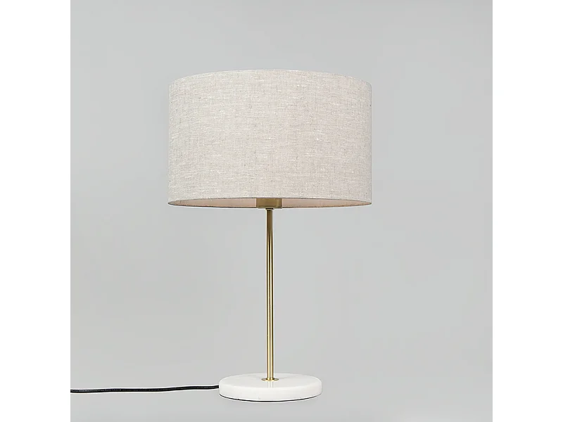 Lampe de table en laiton avec abat-jour gris 35 cm - Kaso