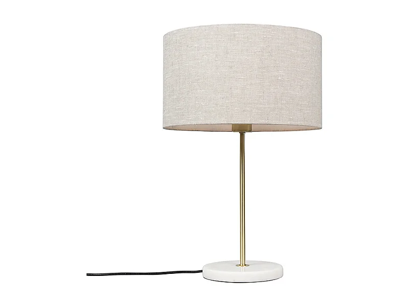 Lampe de table en laiton avec abat-jour gris 35 cm - Kaso