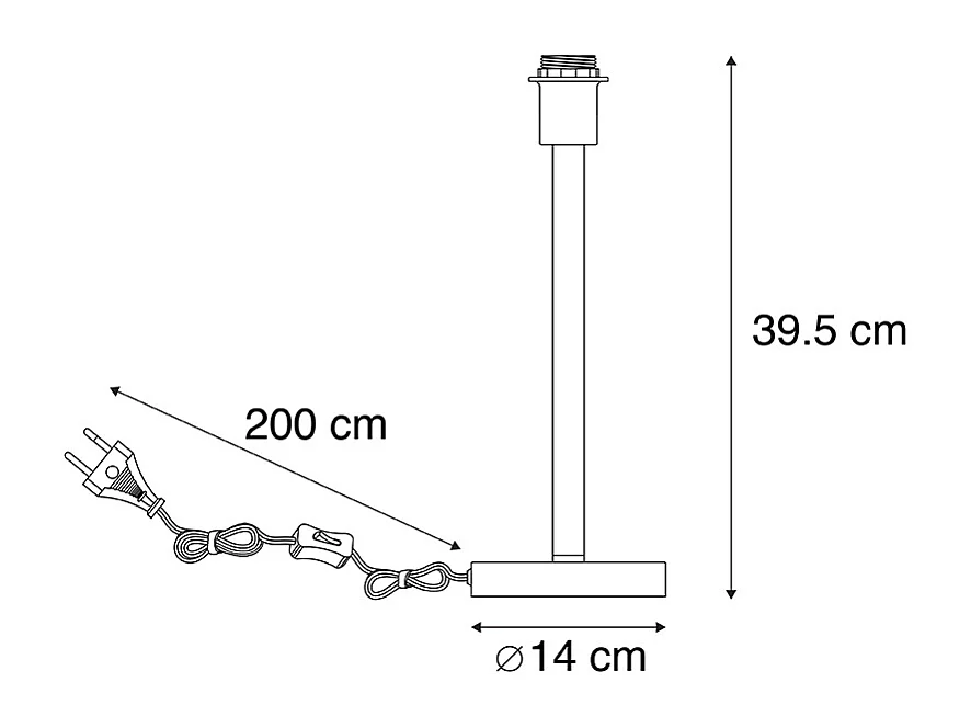 Lampe de table moderne en acier sans abat-jour - Simplo