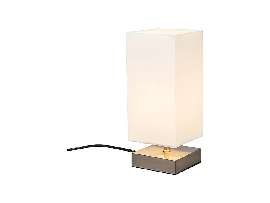 Lampe de table moderne blanche avec acier - Milo
