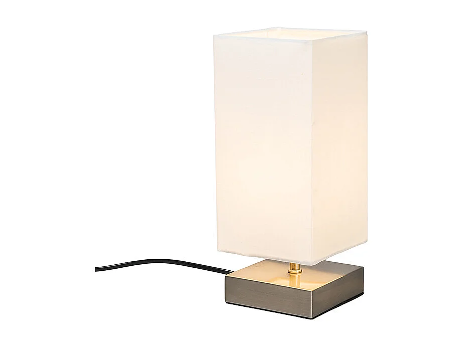 Lampe de table moderne blanche avec base en acier - Milo