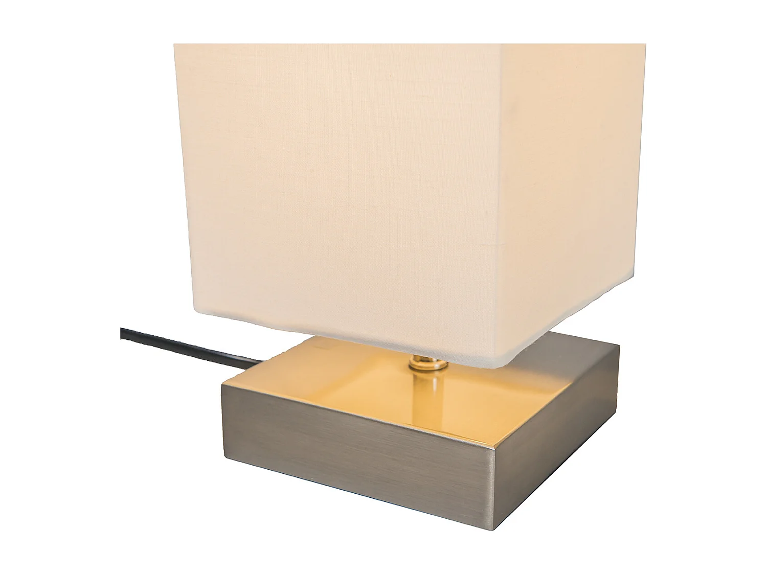 Lampe de table moderne blanche avec base en acier - Milo