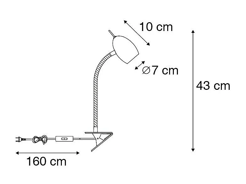Spot à pince design blanc avec bras flexible - Oeuf