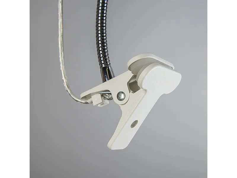 Spot à pince design blanc avec bras flexible - Oeuf