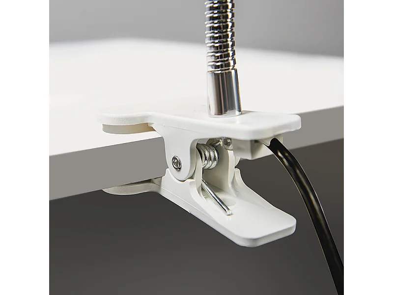 Spot à pince design blanc avec bras flexible - Oeuf