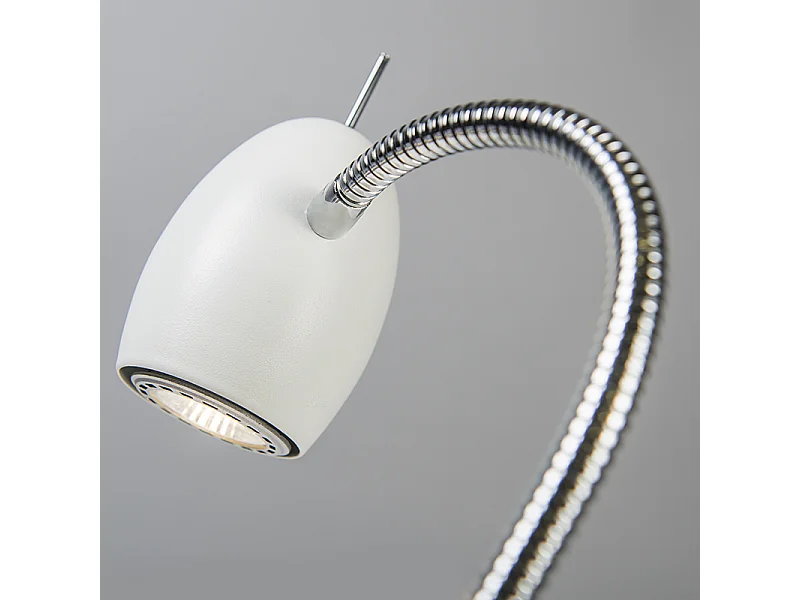 Spot à pince design blanc avec bras flexible - Oeuf