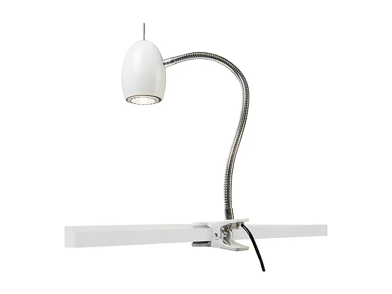 Spot à pince design blanc avec bras flexible - Oeuf
