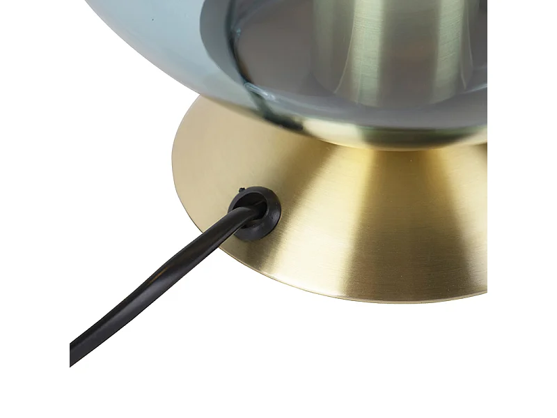 Lampe de table Art déco en laiton avec verre bleu - Pallon