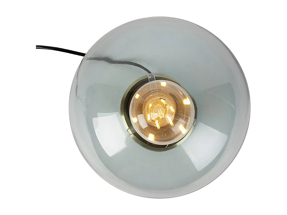 Lampe de table Art déco en laiton avec verre bleu - Pallon