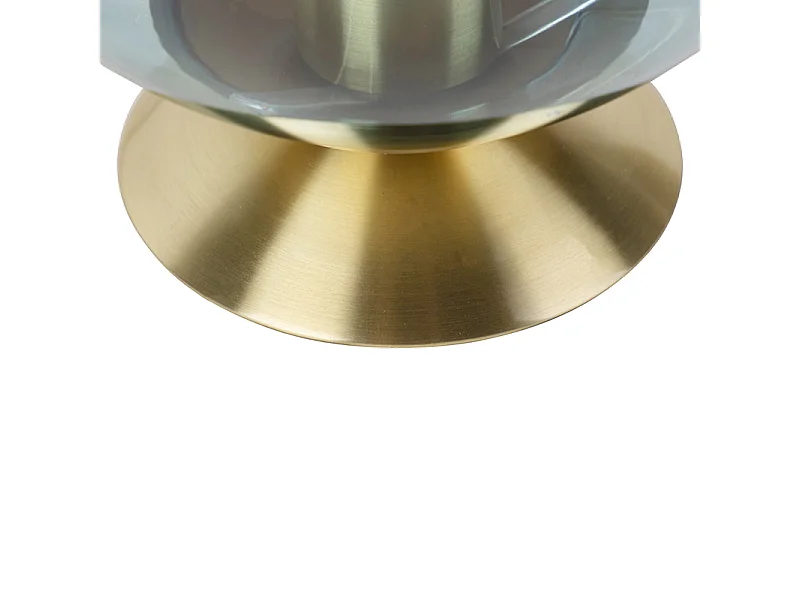 Lampe de table Art déco en laiton avec verre bleu - Pallon