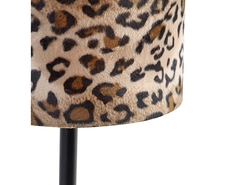 Lampe de table moderne noire avec abat-jour léopard 25 cm - Simplo