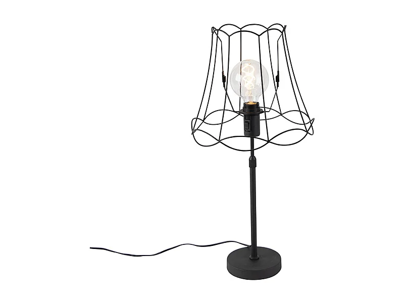 Lampe de table noir avec Granny Frame réglable 30 cm - Parte