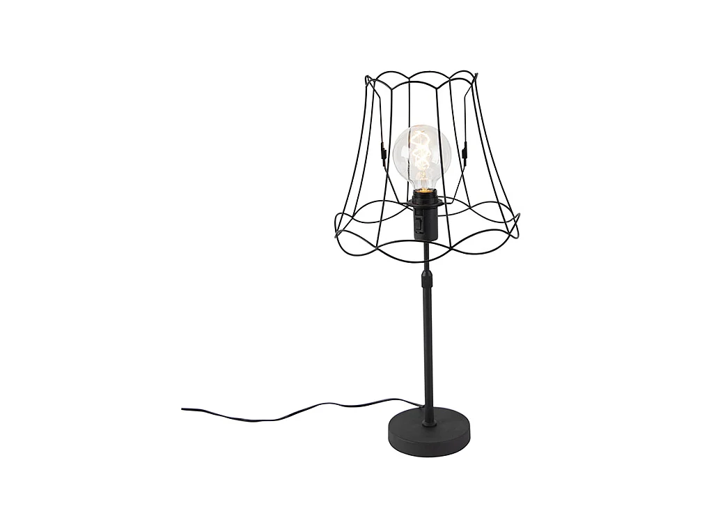 Lampe de table noir avec Granny Frame réglable 30 cm - Parte