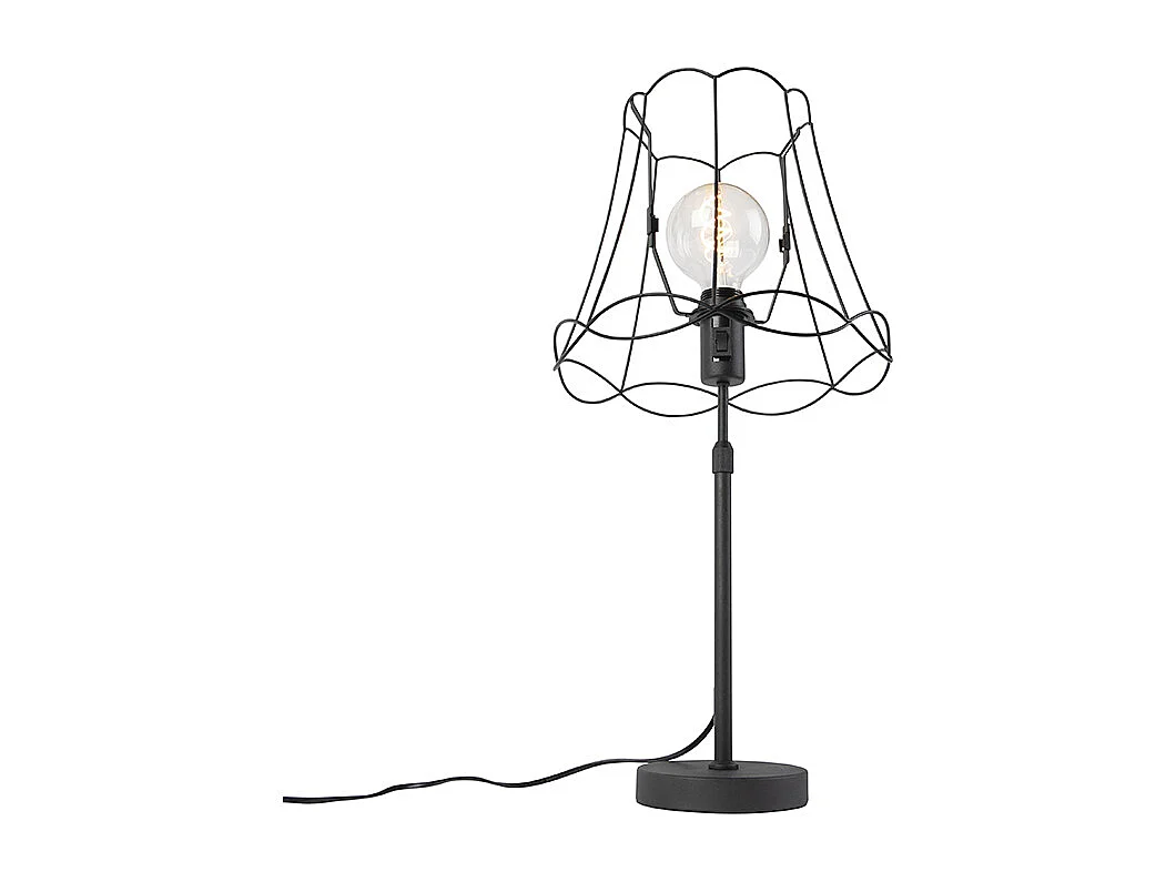 Lampe de table noire avec cadre Granny 30 cm réglable - Parte