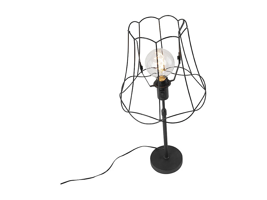 Lampe de table noire avec cadre Granny 30 cm réglable - Parte
