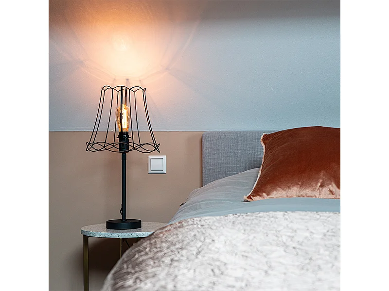 Lampe de table noire avec cadre Granny 30 cm réglable - Parte