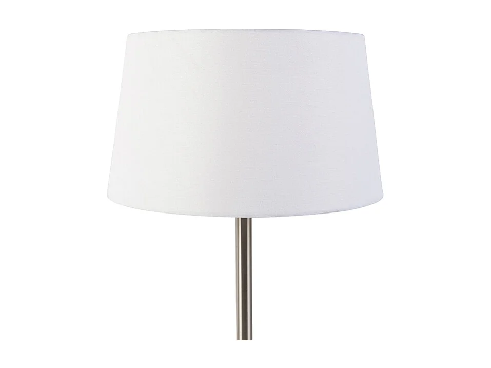 Lampe de table moderne en acier avec abat-jour blanc 32 cm - Simplo