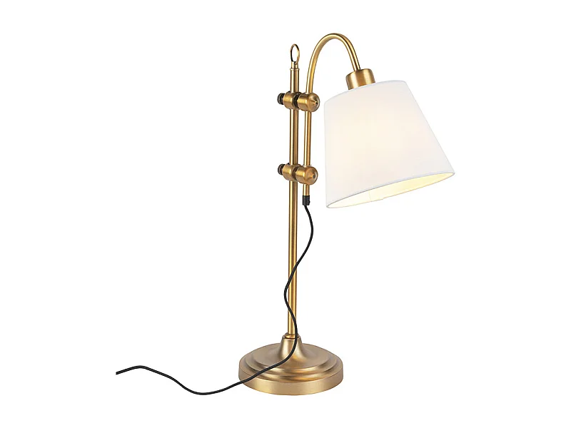 Lampe de table classique en bronze avec abat-jour blanc - Ashley
