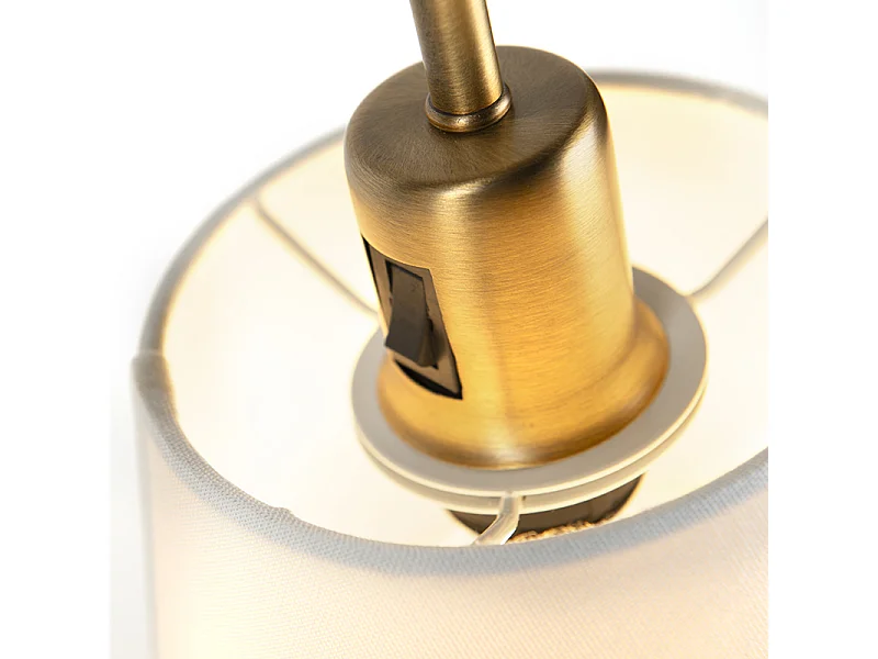 Lampe de table classique en bronze avec abat-jour blanc - Ashley