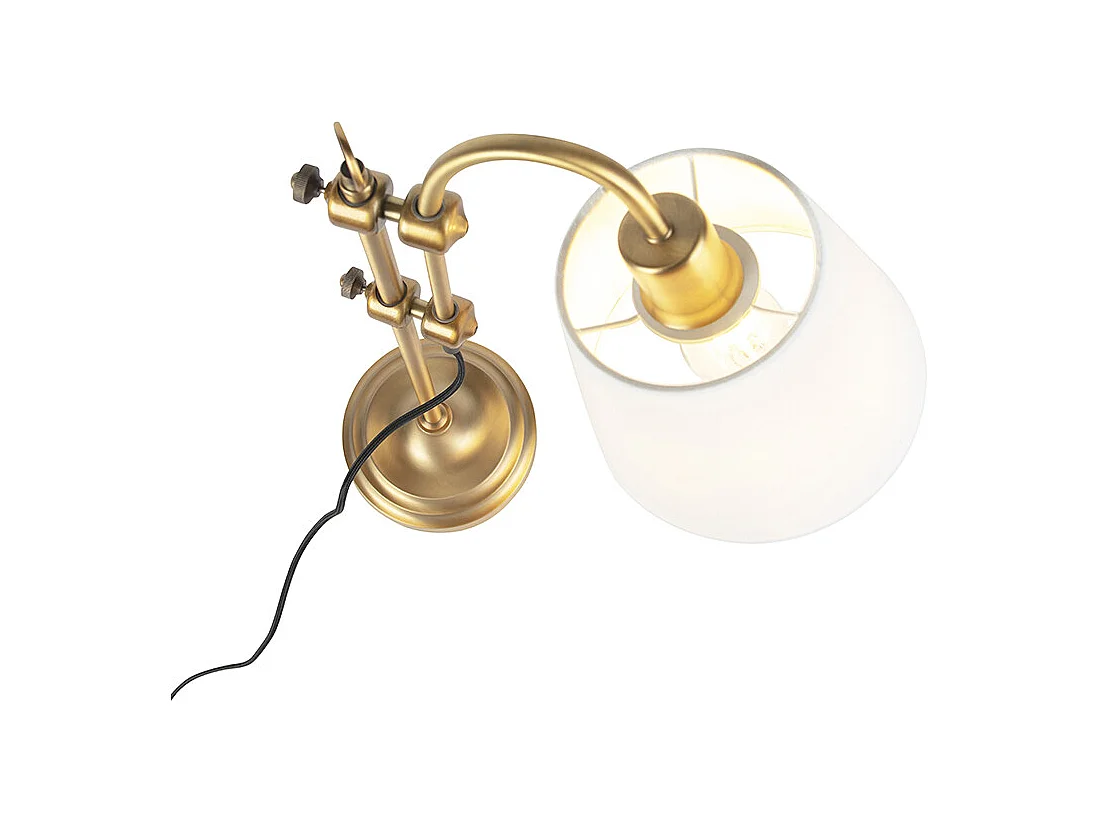 Lampe de table classique bronze avec abat-jour blanc - Ashley