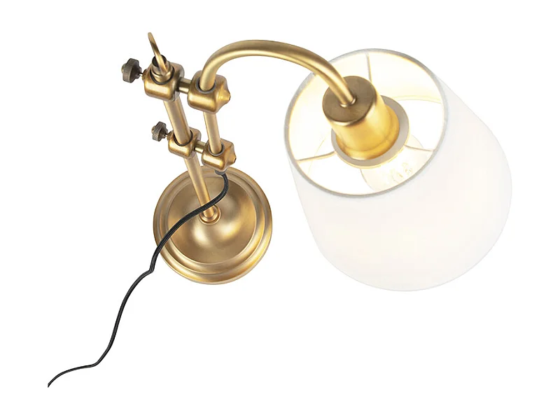 Lampe de table classique bronze avec abat-jour blanc - Ashley