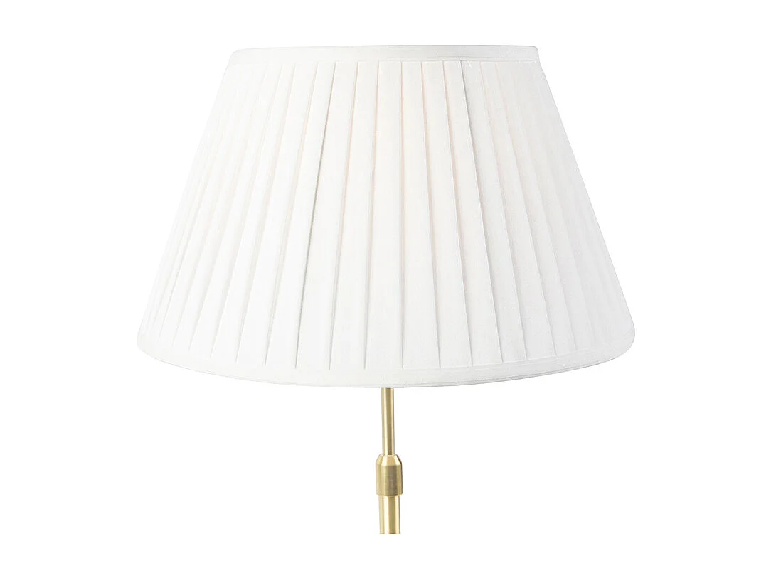Lampe de table or/laiton avec abat-jour plissé crème 35 cm - Parte