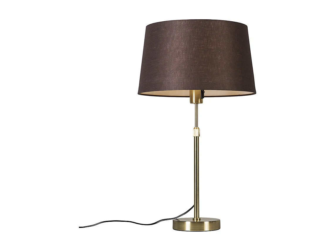Lampe de table or/laiton avec abat-jour marron 35 cm réglable - Parte