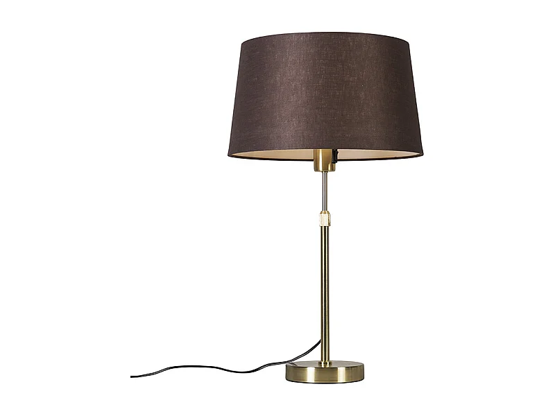 Lampe de table or/laiton avec abat-jour marron 35 cm réglable - Parte