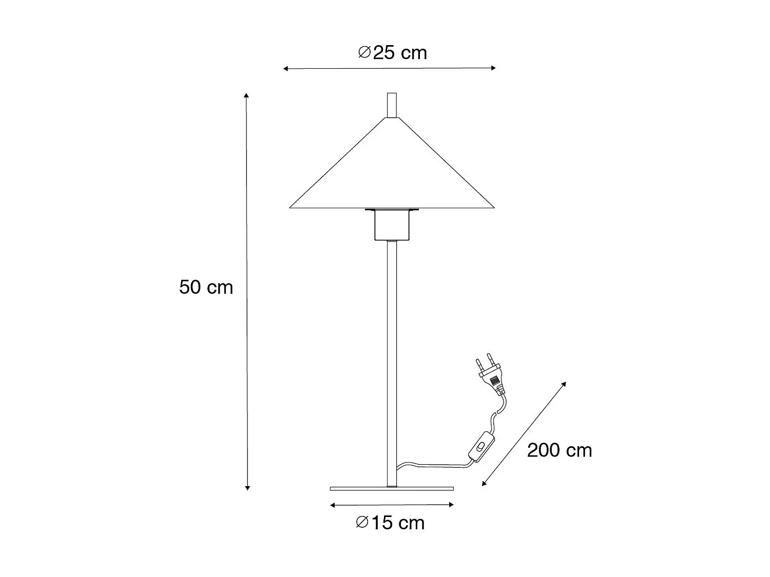Lampe de table design noire - Triangolo