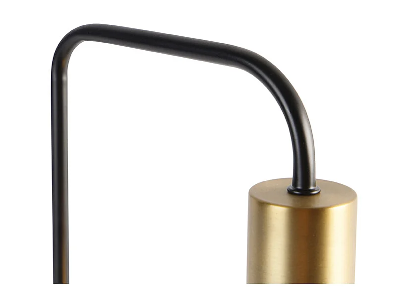 Lampe de table design noire avec or et verre fumé - Zuzanna