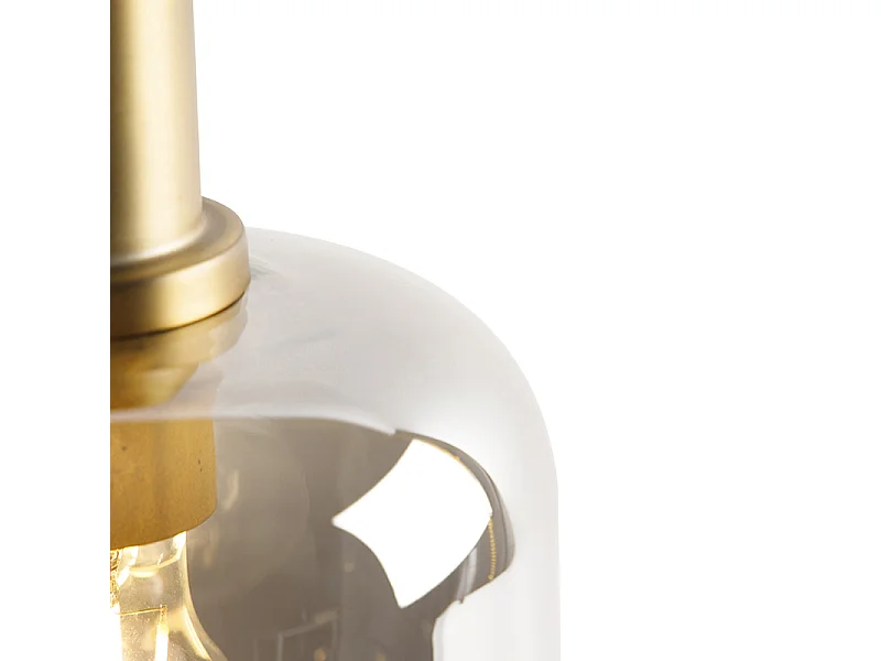 Lampe de table design noire avec or et verre fumé - Zuzanna