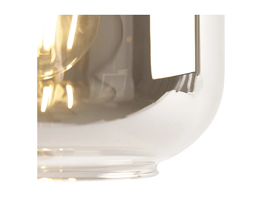 Lampe de table design noire avec verre doré et fumé - Zuzanna