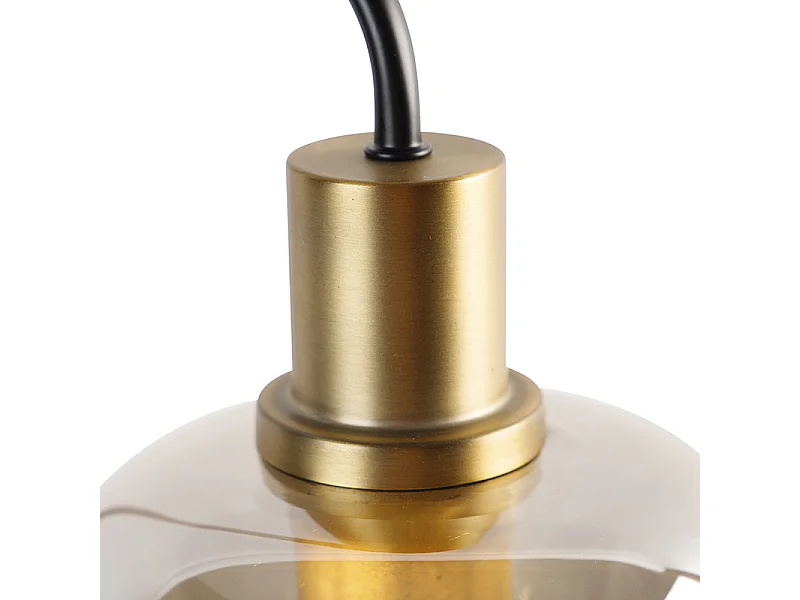 Lampe de table design noire avec verre doré et fumé - Zuzanna