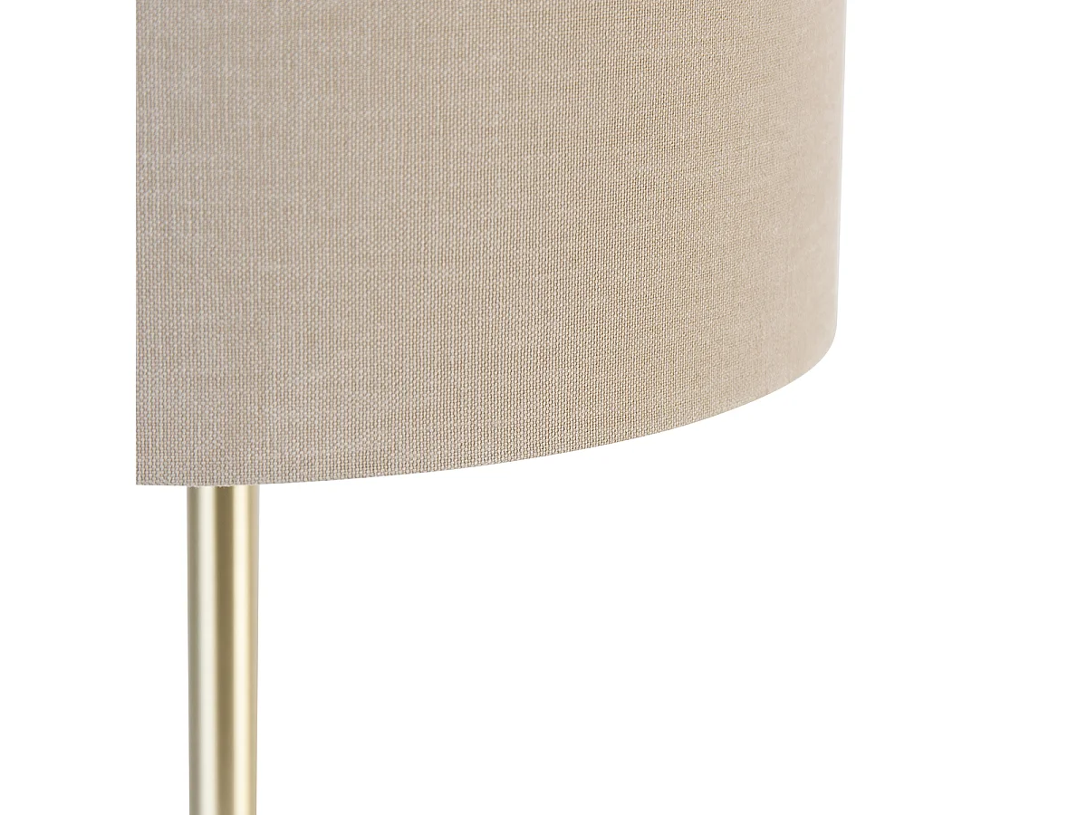 Lampe de table classique en laiton avec abat-jour brun clair 35 cm - Simplo
