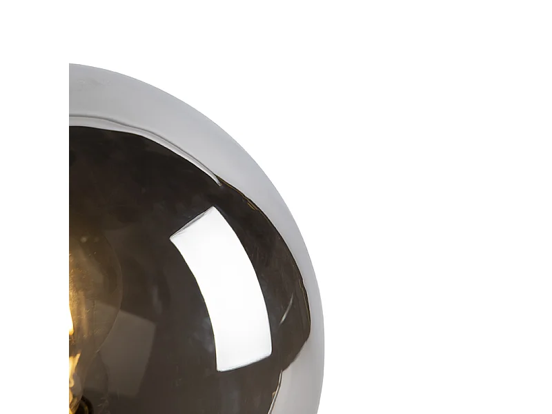 Lampe de table art déco noir avec verre fumé 45,5 cm - Pallon