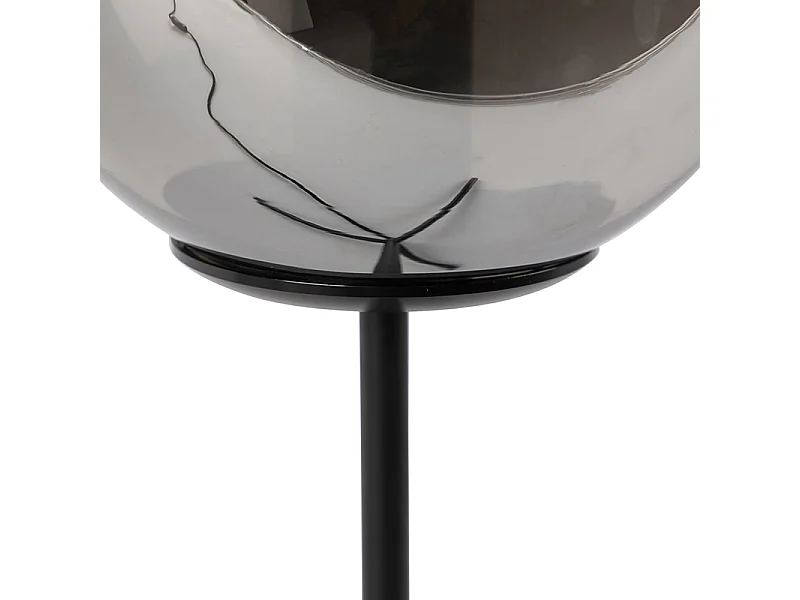 Lampe de table Art Déco noire avec verre fumé 45,5 cm - Pallon