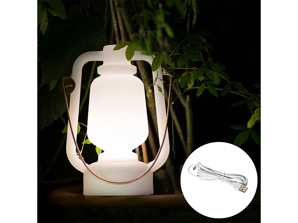 Lampe de table blanche IP44 avec haut-parleur Bluetooth - STORM MUSIC