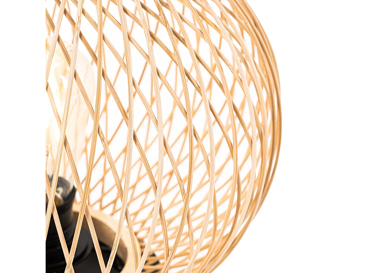 Lampe de table d'extérieur rurale en rotin - Calamus