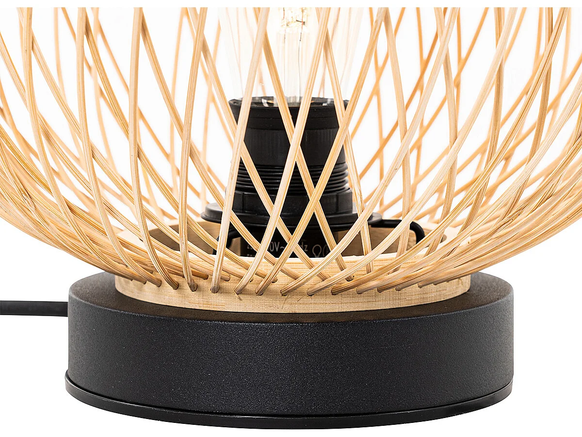 Lampe de table d'extérieur rustique en rotin - Calamus