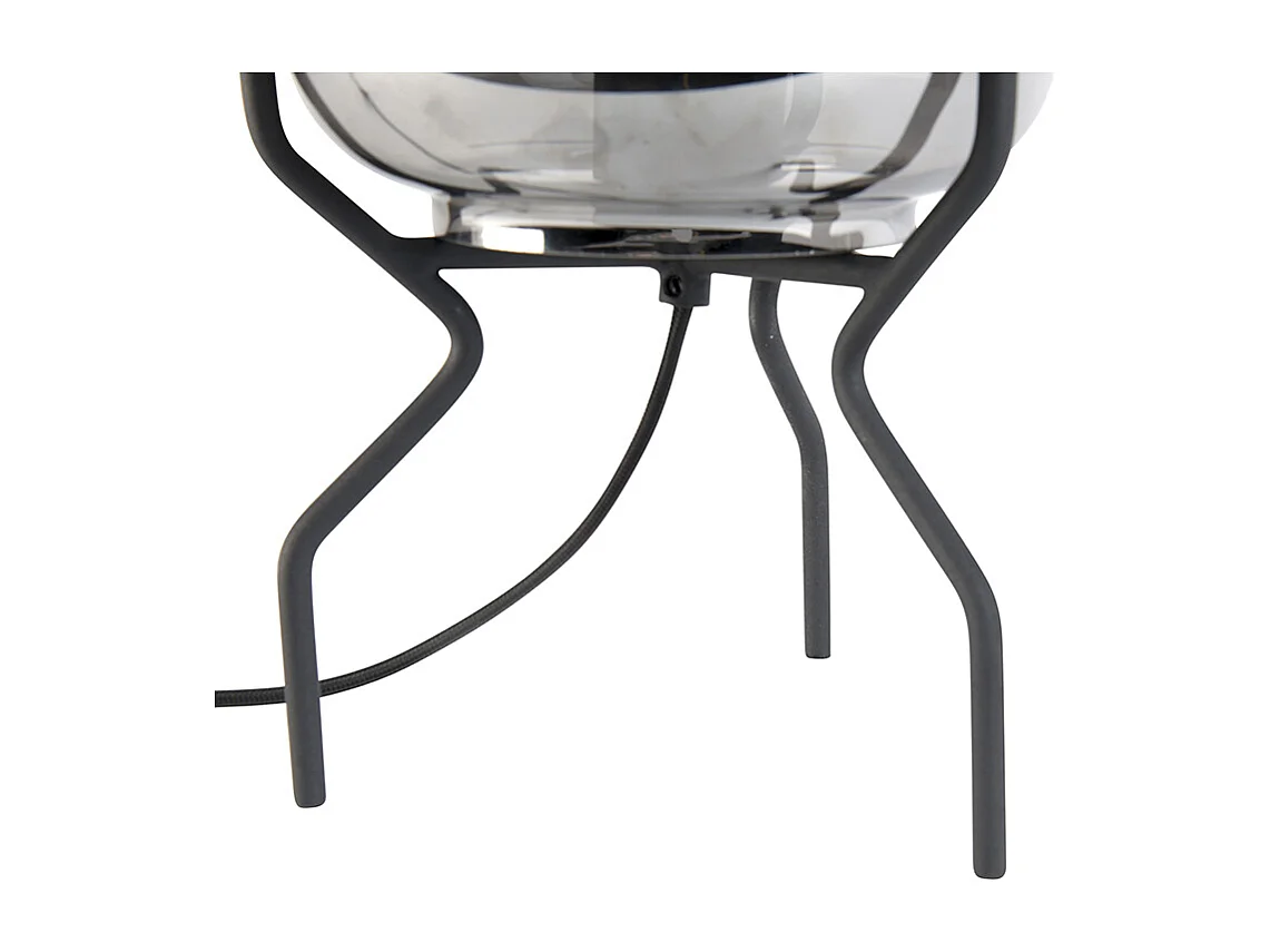 Lampe de table design noire avec verre fumé - Bliss