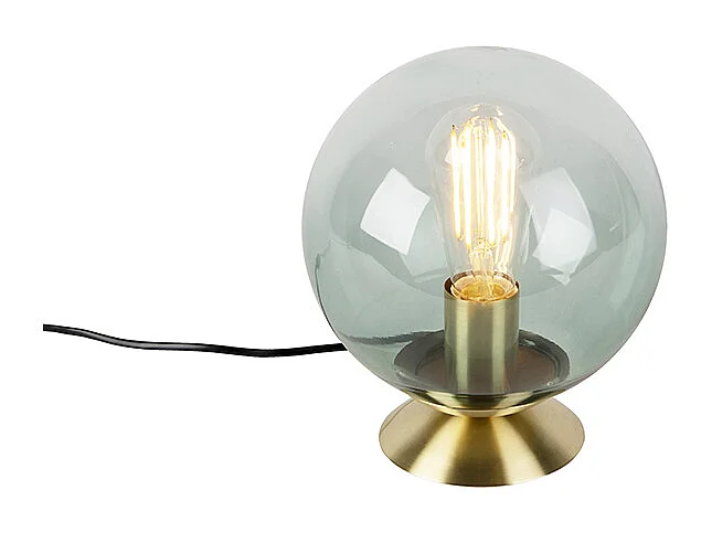 Lampe de table Art Déco en laiton avec verre vert - Pallon