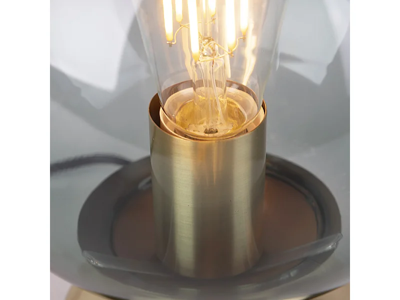 Lampe de table Art Déco en laiton avec verre vert - Pallon