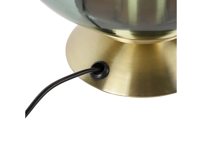 Lampe de table Art Déco en laiton avec verre vert - Pallon