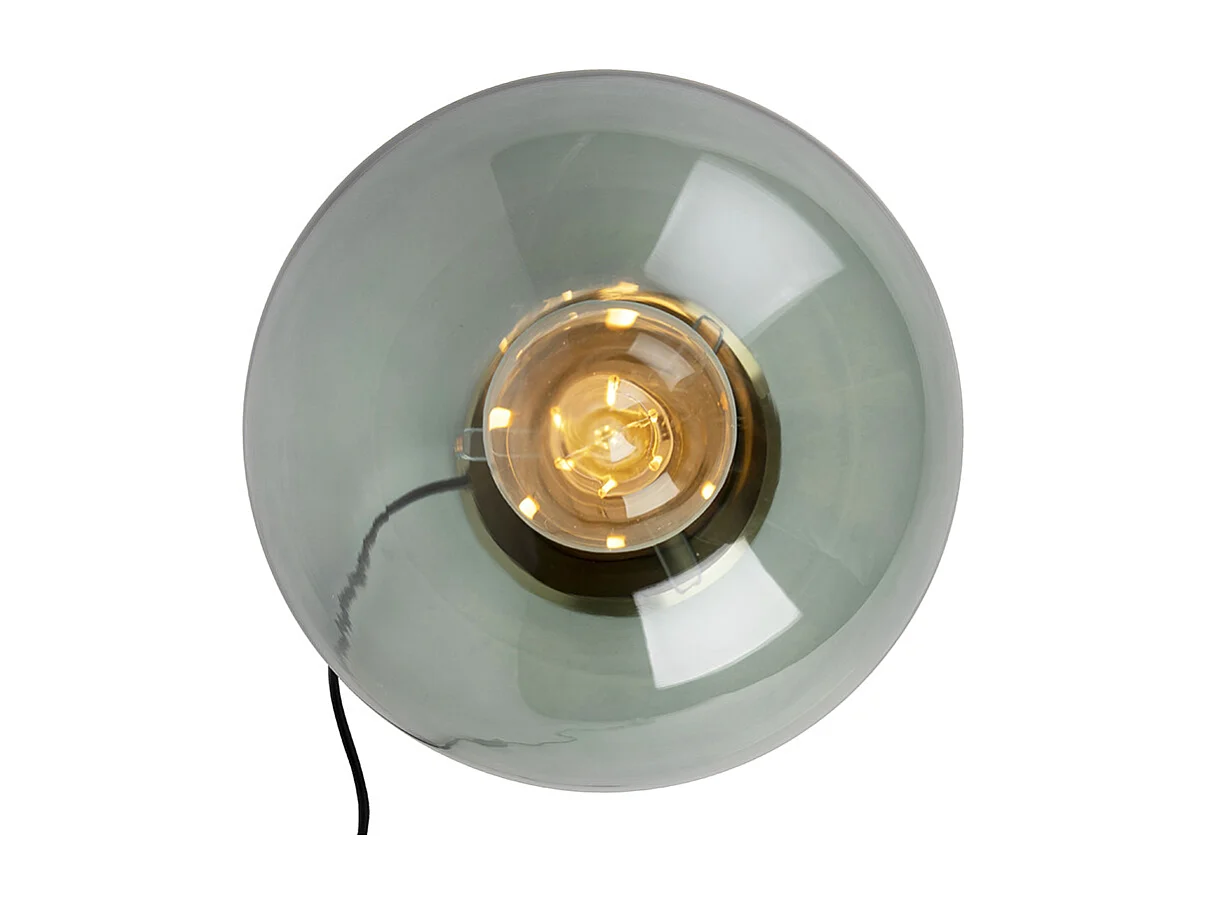 Lampe de table Art Déco en laiton avec verre vert - Pallon