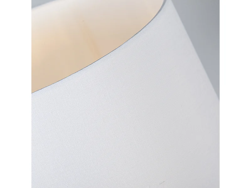 Lampe de table noire avec abat-jour blanc 35 cm réglable - Parte