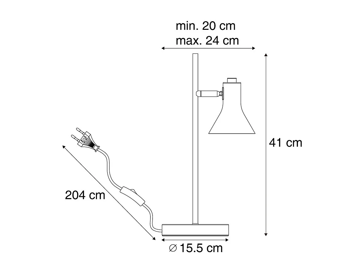 Lampe de table moderne noire avec or 1 lumière - Magno