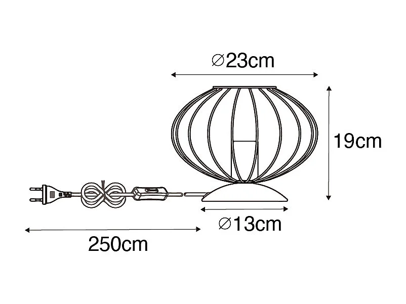 Lampe de table industrielle noire - Margarita