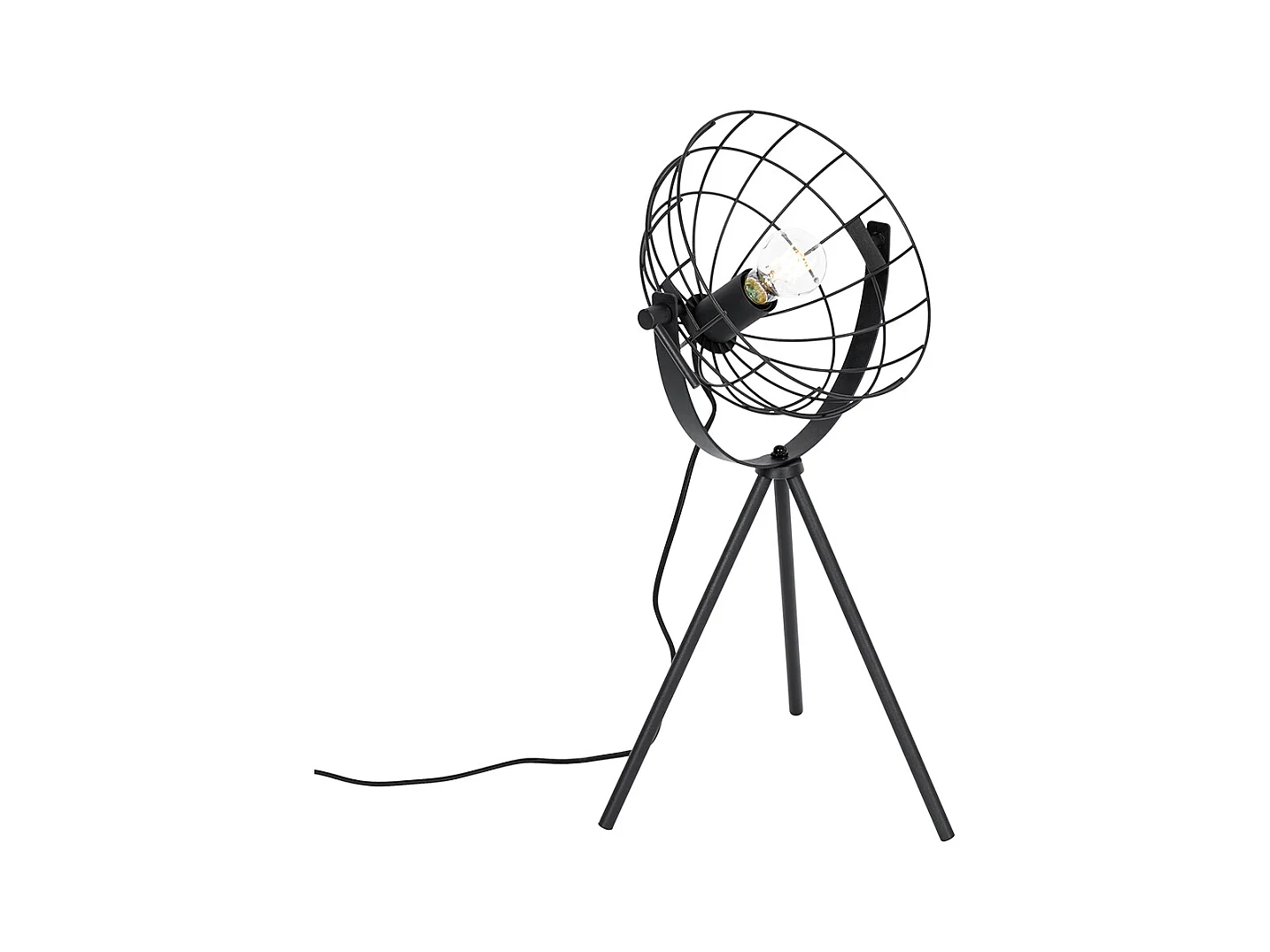 Lampe de table industrielle trépied noire orientable - Hanze