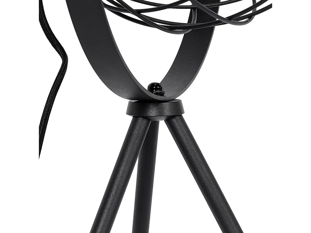 Lampe de table trépied industrielle noire réglable - Hanze