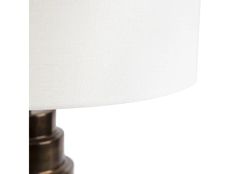 Lampe de table Art Deco avec abat-jour blanc 50 cm - Bruut